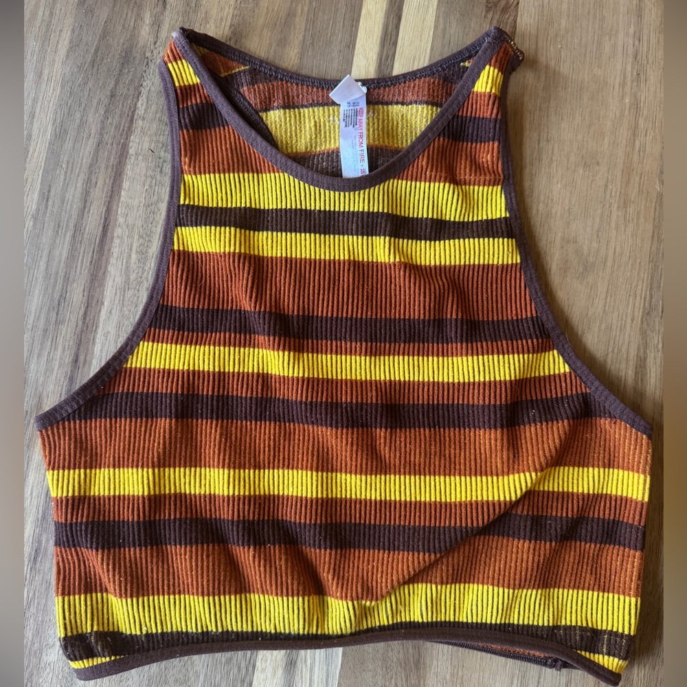 Urban Outfitters Ribbed Knit Razor Back Stretch Crop Top
